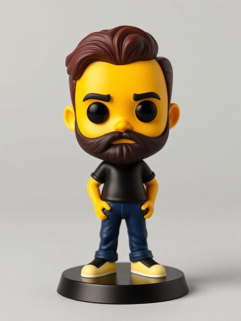 Personagem 3D amarelo colecionável criado a partir da foto
